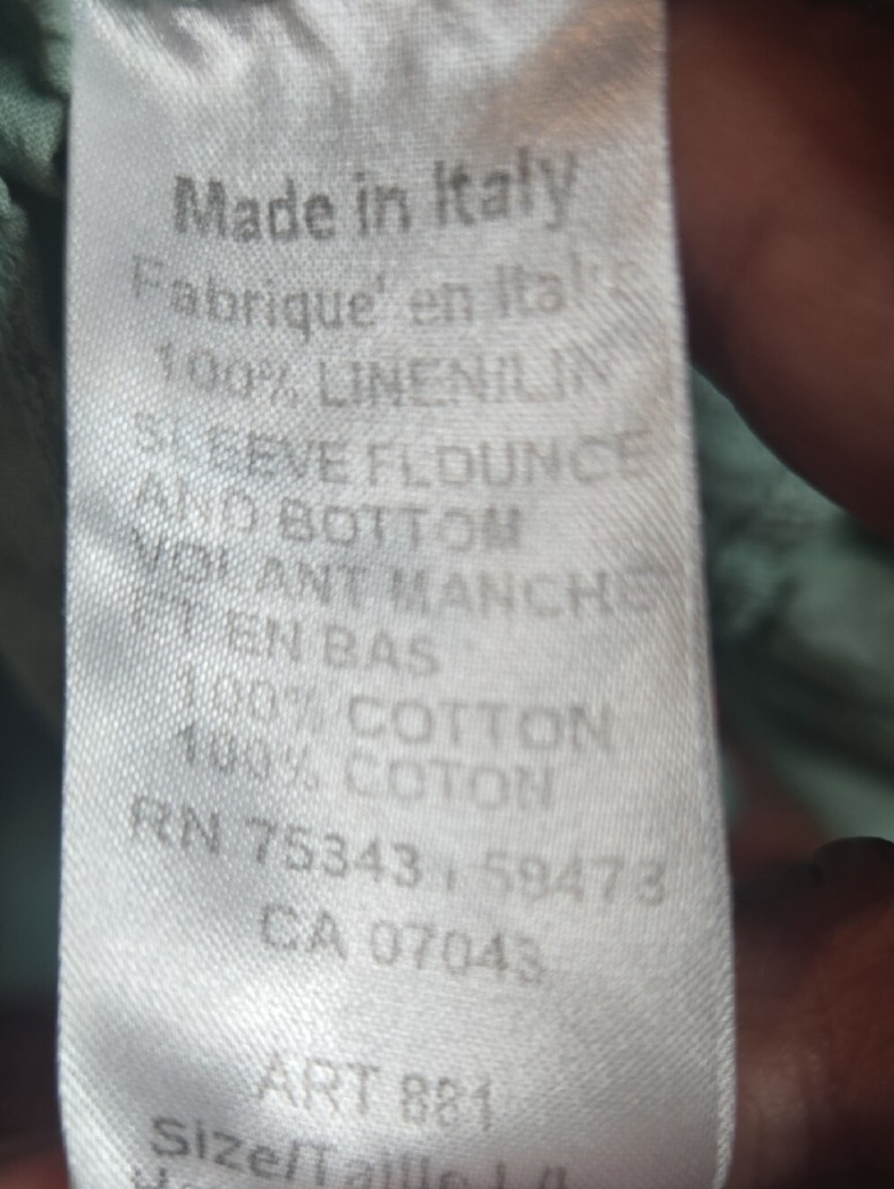 Relaxed Seafoam Green Linen Peasant Blouse - Picture 3 of 5